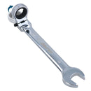 Flexible Headed Ratchet Combination Spanner Wrench with Integrated Lock