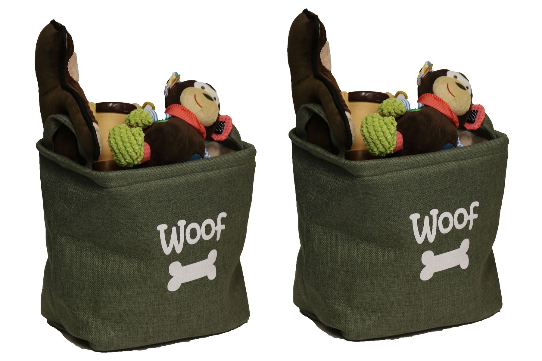 Forest Canvas Pet Dog Toy Storage Basket 33x7cm