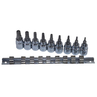 3/8" drive Torx / Star Plus Male Sockets TP10 - TP50 9pcs Set By Bergen