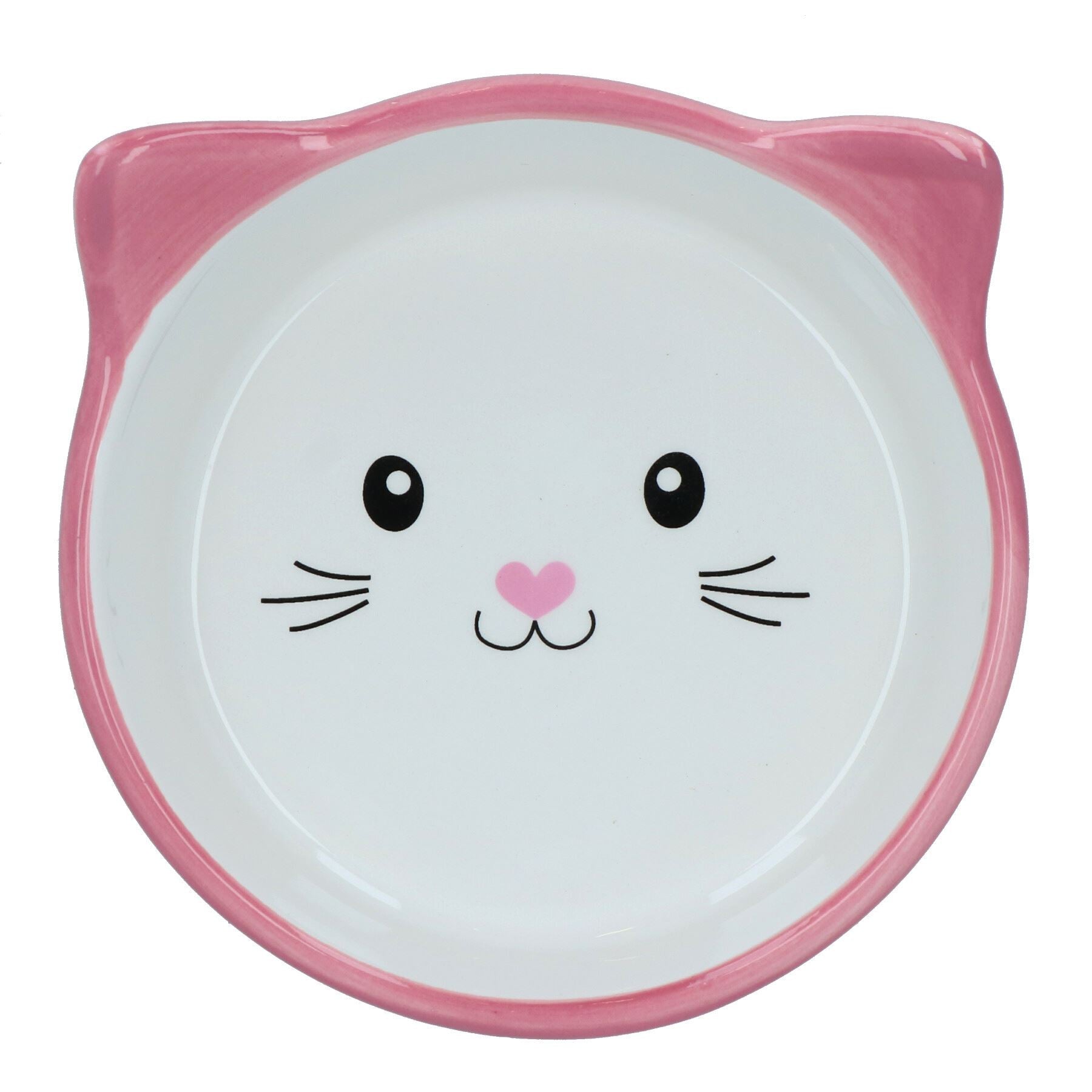 Pink Polka Cat Face Bowl Cat Kittens Small Food Water Bowl 15cm/300ml