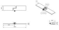 Left Self Aligning Ball Steel Butt Hinge Weld-On Heavy Duty Industrial 50x250mm