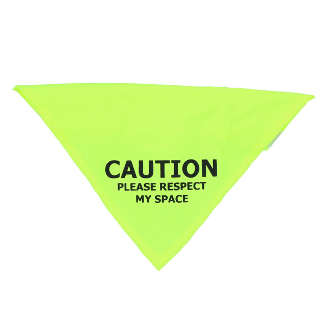 Small/ Medium Yellow Respect My Space Warning Bandana for Dogs