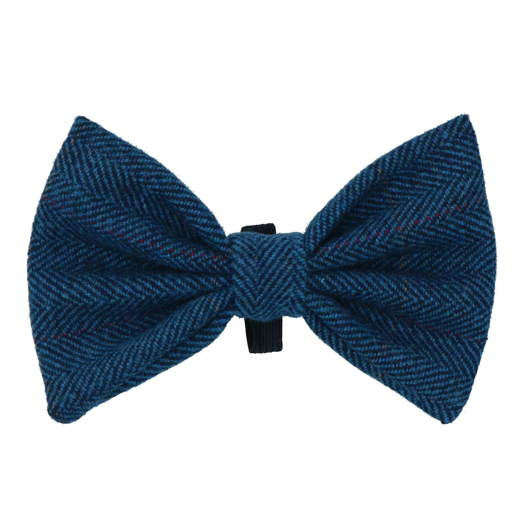 One Size Stylish Navy Tweed Dog Bow Tie For Fashionable Dogs With Collar Loop