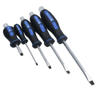 10pc Screwdriver Set Slotted Flat And Phillips Headed With Soft Grip Handles