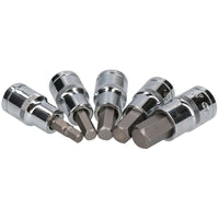 Hex / Allen Sockets Key Bits 1/2" Drive Metric Sizes 7mm - 14mm 5pcs