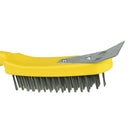 Wire Cleaning Removal Brush 5 Row Steel Bristles Plastic Handle and End Scarper