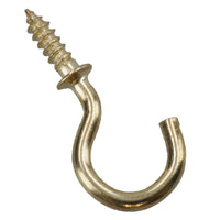 Shouldered Screw Hooks Fasteners Hanger Brass Plated 8mm Dia 16mm Length