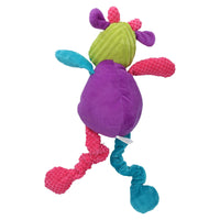 Multi Coloured Cow Dog Toy With Squeak 44cm/17"