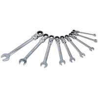 Metric MM Flexible Headed Combination Ratchet Spanner Wrench 8mm – 21mm