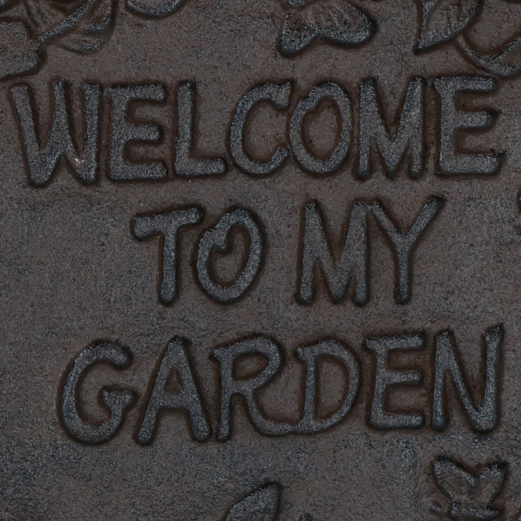 Welcome To My Garden Cast Iron Sign Plaque Door Wall House Gate Fence