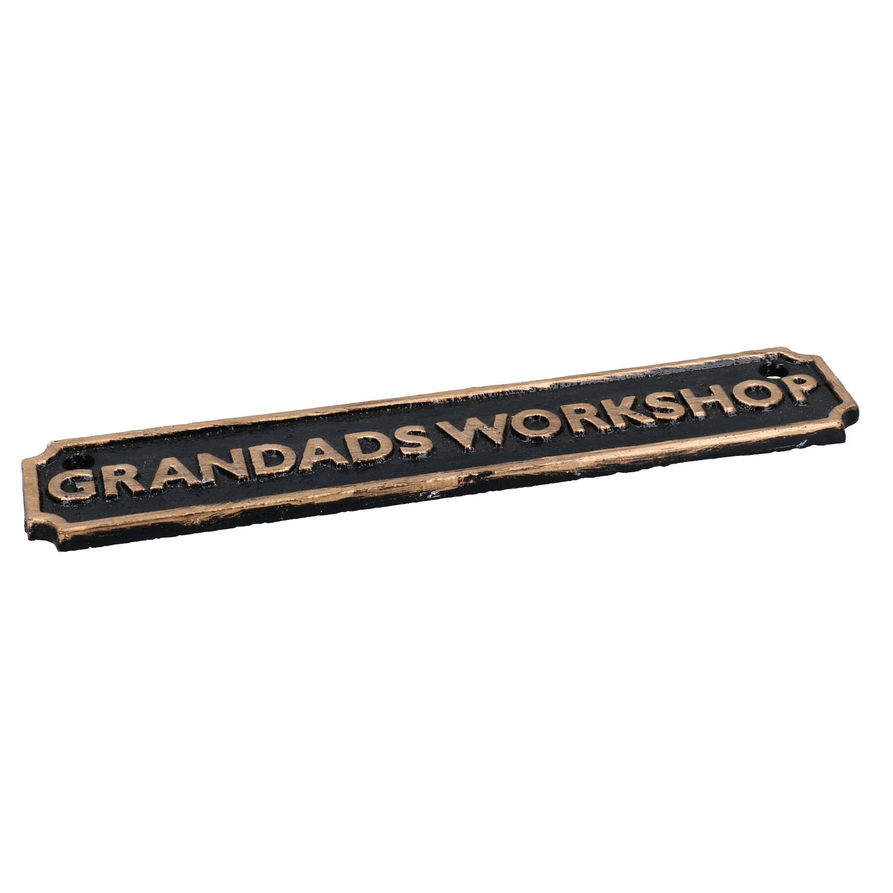 Grandads Workshop Cast Iron Sign Plaque Wall Fence Gate Post House Garage