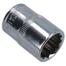 1/2in Drive Shallow Metric MM Socket 12 Sided Bi-Hex with Knurled Ring