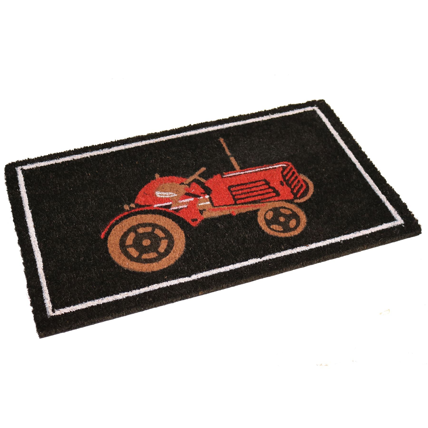 Vintage Red Tractor Design Door Mat Doormat Welcome Home Garden 45 x 75cm