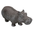 Hippo Money Bank Box Cast Iron Coin Cash Change Jar Animal Safari Africa