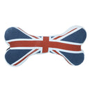 Large Sylish Union Jack Bone Canvas Dog Puppy Toy With Squeak Gift -(30cm L)