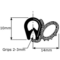 Classic Car / Van Door Seal 4.9M Trim Rubber Trunk / Locker Side Seal JG03