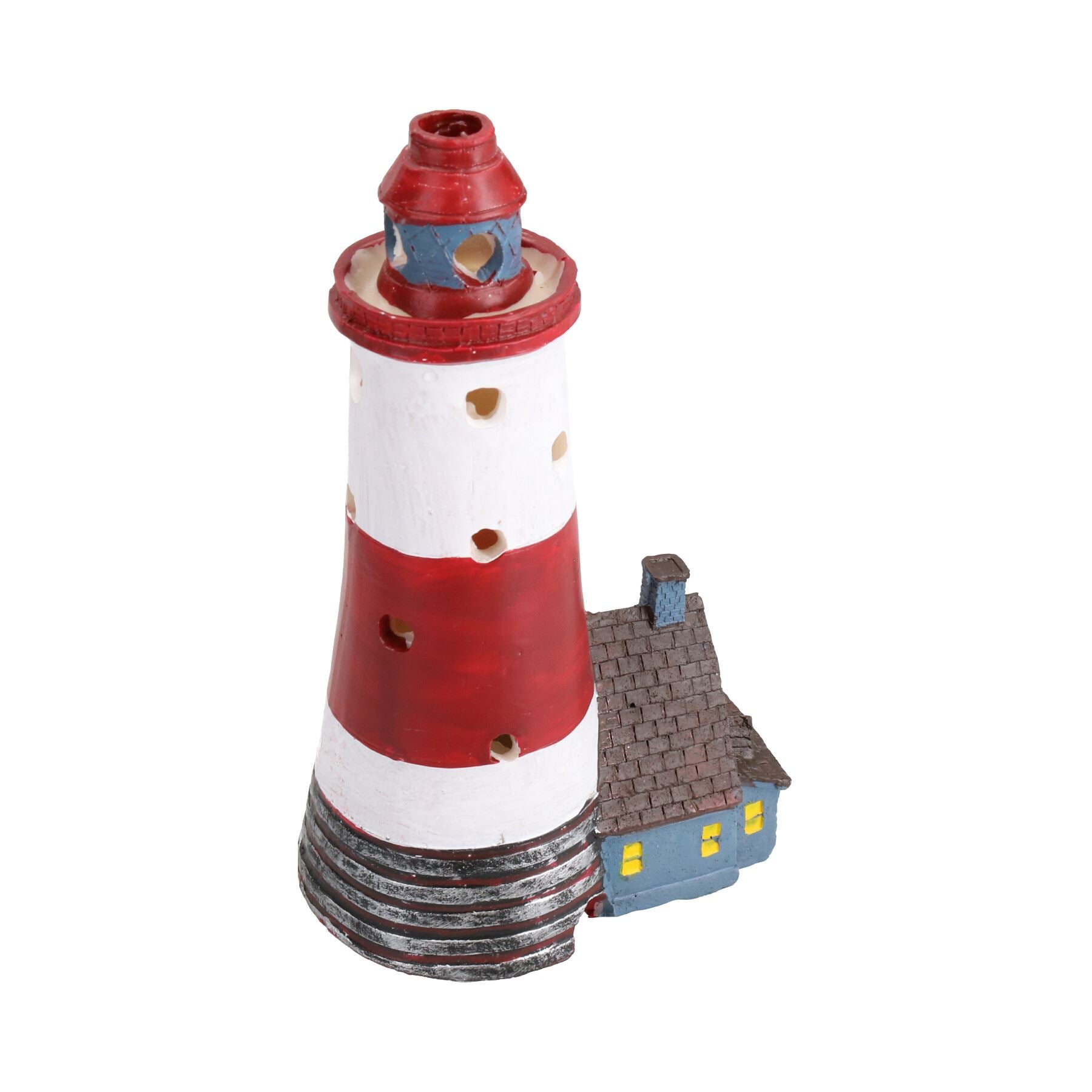 Aquatic Aquarium Decor Deco LED Lighthouse Fish Tank Ornament 7x10x17cm