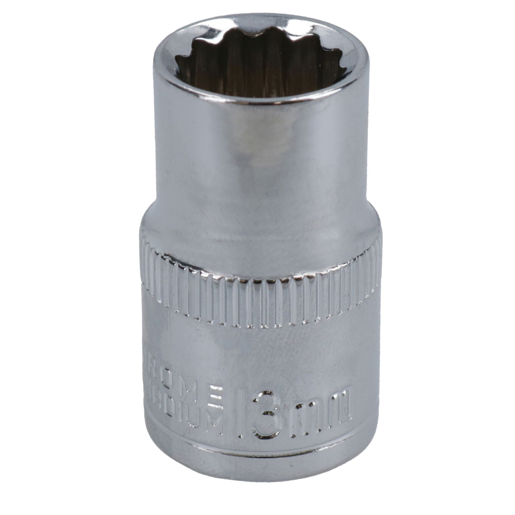 1/2in Drive Shallow Metric MM Socket 12 Sided Bi-Hex with Knurled Ring