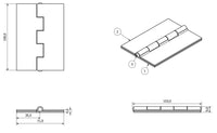 Double Pressed Steel Butt Hinge Heavy Duty Industrial 72x101mm