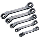 5pc Offset Metric Ratchet Ring Spanners Wrench Cranked Reversible 6-21mm