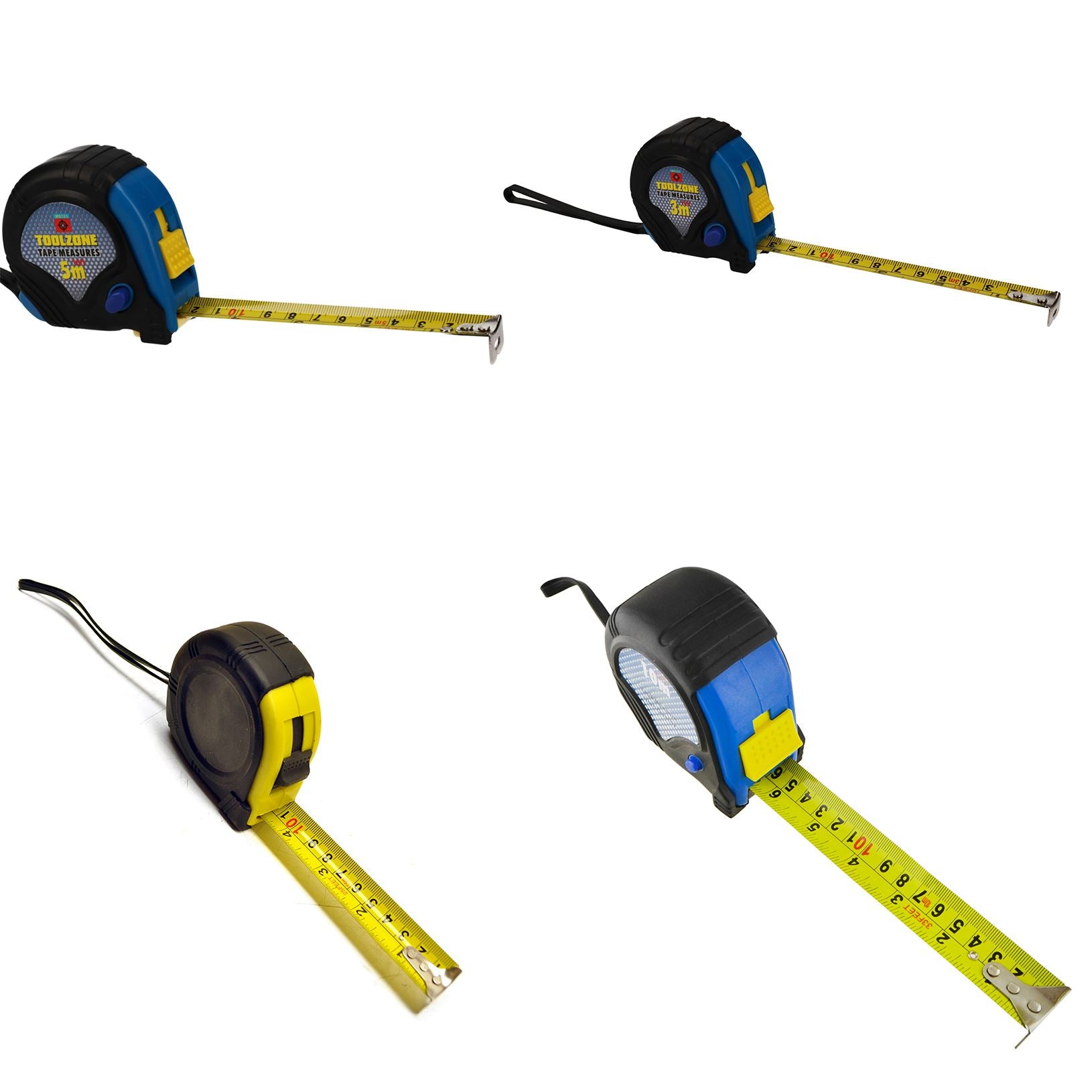 4pc 3 / 5 / 7.5 / 10 Metre Tape Measure Measuring Tools Metric Imperial Markings