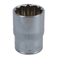 1/2in Drive Shallow Metric MM Socket 12 Sided Bi-Hex with Knurled Ring