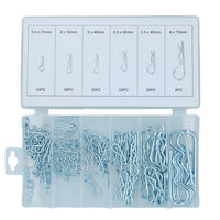 150pc Hair Pin Retaining R Clip Assortment Fastener Kit Lynch Pin 2.4mm – 4mm