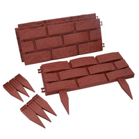 Brick Terracotta Effect Garden Lawn Edging Border Bordering Separator Plastic