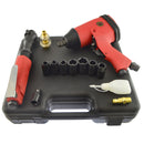 1/2" Drive Impact Gun Wrench 3/8" Drive Air Ratchet Plus 7 Impact Sockets