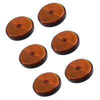 Orange Amber Round Circular Reflectors for Driveway Gate Fence Post Trailers