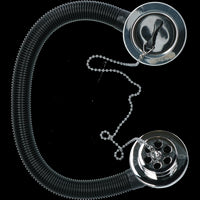 1-1/2" (38mm) Chrome Bath Waste Drain & Overflow with Rubber Plug & Chain