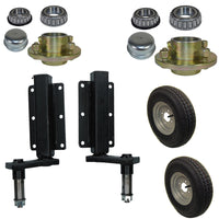 350kg Trailer Suspension Unit (Pair) & Cast Wheel Hubs & 400 - 8 Wheels 4" PCD