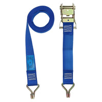 Blue Ratchet Strap Tie Down Trailer 5m Hook Cargo Strap 750kg Lashing x 2 (Pair)