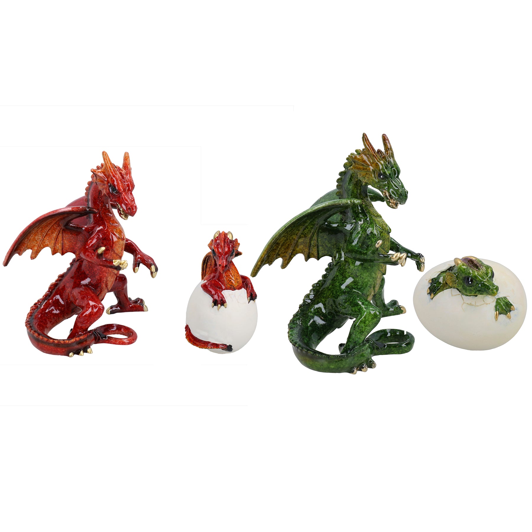 Standing Dragon & Egg Resin Fantasy Sculpture Statue Ornament Figurine Mythical