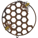 Honeycomb Wind Chime Bee Bell Hanging Garden Yard Hex Decor Metal Wasp