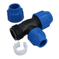 MDPE Water Pipe Connector Tee T Piece Connector Fitting 20mm x 20mm x 20mm