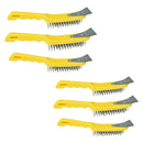 Wire Cleaning Removal Brush 5 Row Steel Bristles Plastic Handle and End Scarper