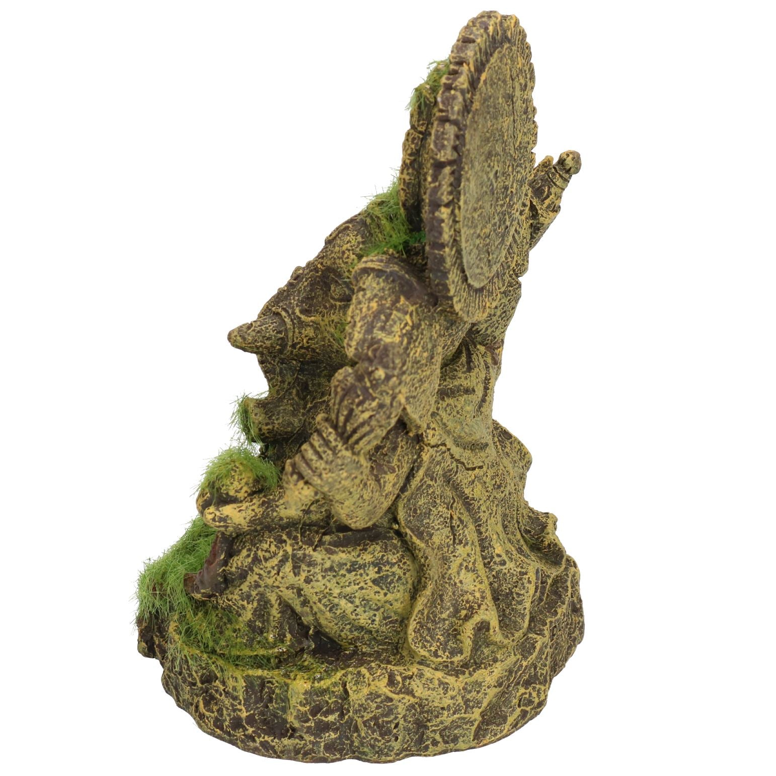 Aquatic Aquarium Decor Moss Covered Ganesha Fish Tank Ornament 12x10x15