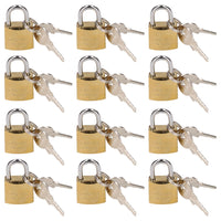 12 x 20mm Shackle Brass Padlock / Security / Lock Gate Door Shed AT002