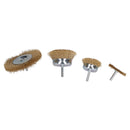 Steel Brass Coated Wire Wheel Rotary Cup Flat Brush Set Rust Removal Remover