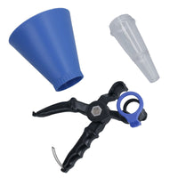 Hands Free Funnel Set With Secure Clamp and Transparent Lower Chamber