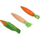 Small Animals Boredom Breaker Woodies 3D Veg Shaped Nibble Stix Toy 3pk