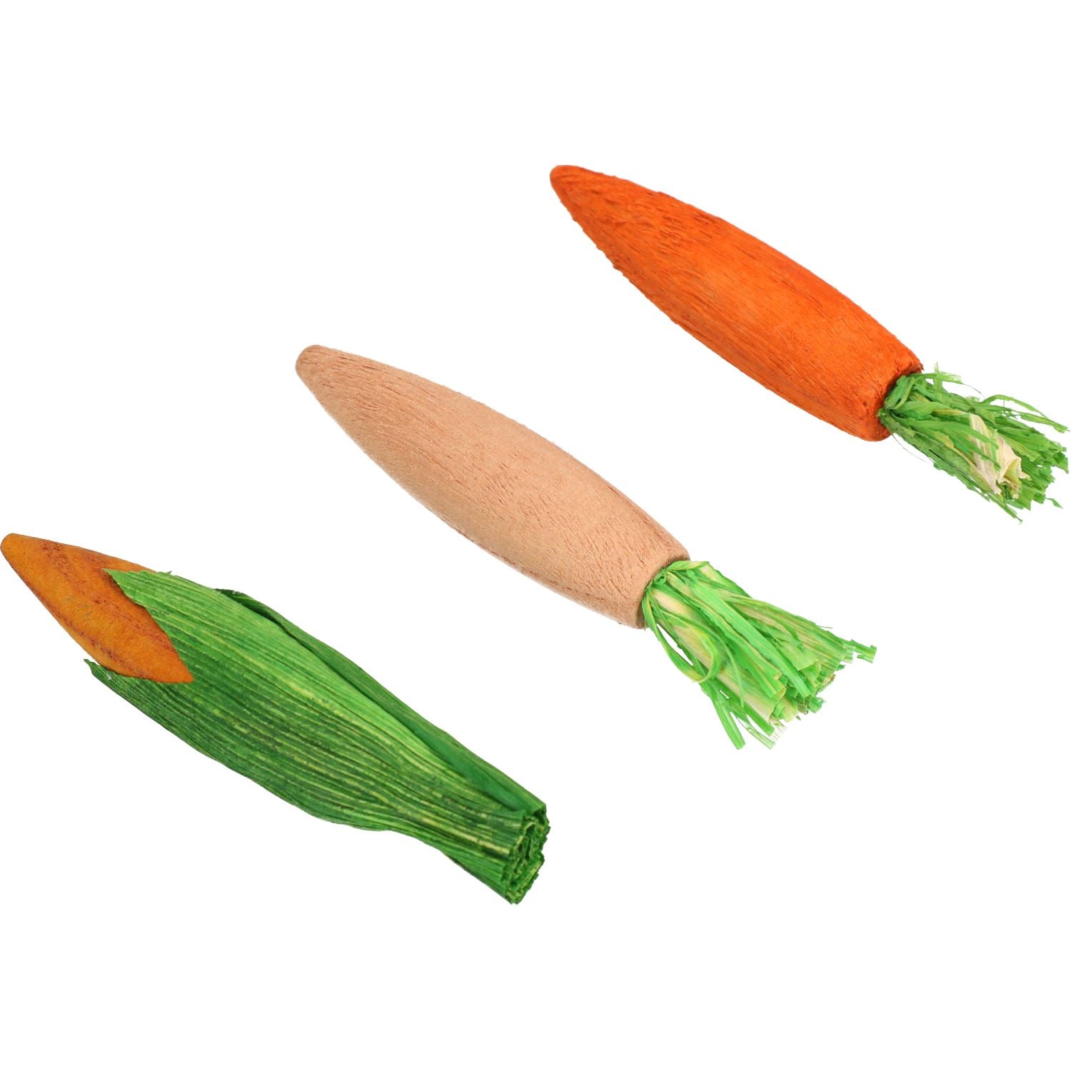 Small Animals Boredom Breaker Woodies 3D Veg Shaped Nibble Stix Toy 3pk