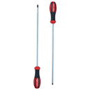 Extra Long reach Screwdrivers Pozi + Flat Headed PZ2 + 6.5mm 400mm Long 2pc