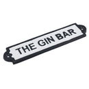 The Gin Bar Cast Iron Sign Plaque Wall Door Fence Gate Post House Cocktail Pub