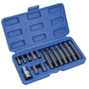 15pc Metric 1/2" dr Hex Allen  Allan Alan Wrench Key Socket Bit Set TE128