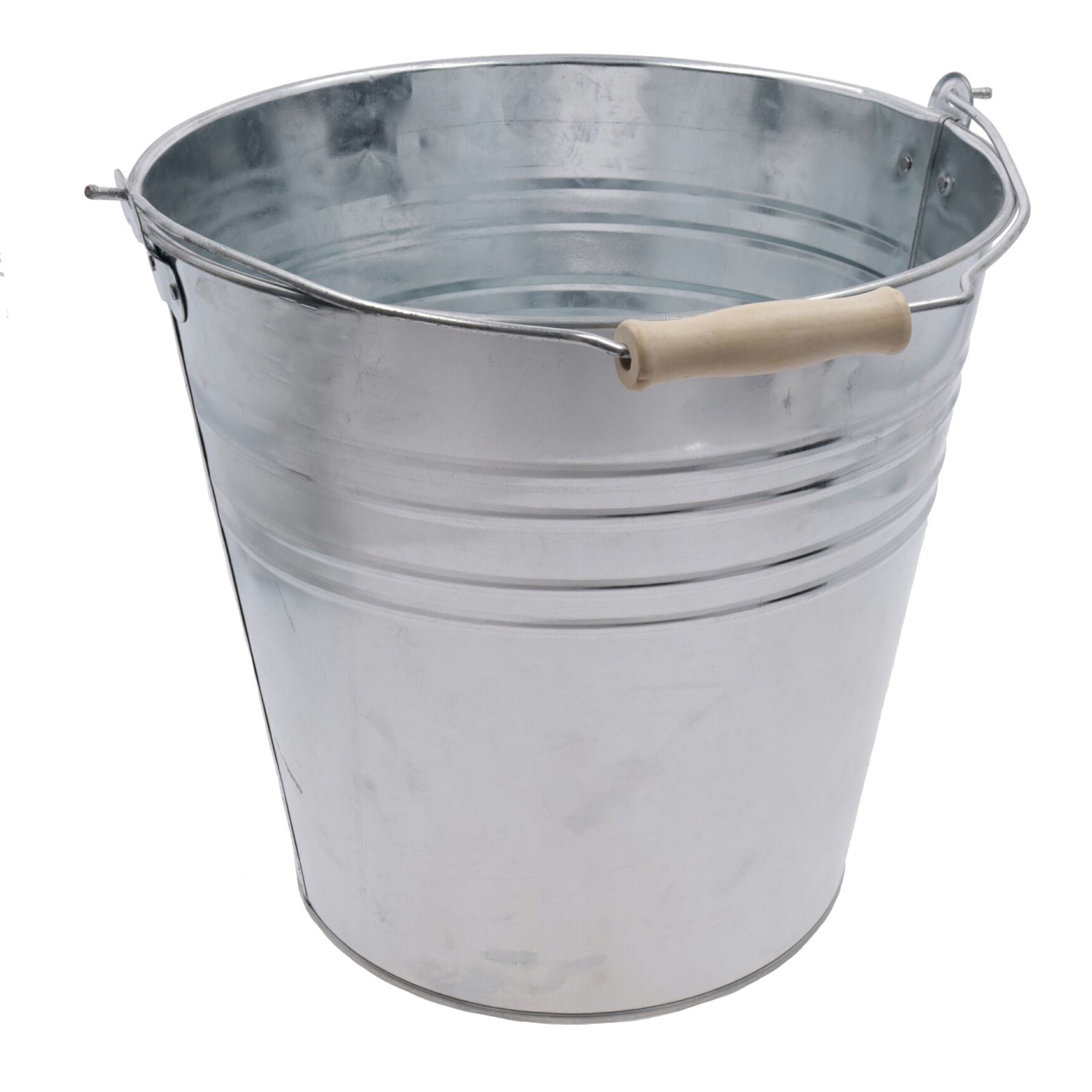 15L Galvanised Steel Metal Bucket Pail Water Coal Fire Greenhouse Garden Plants