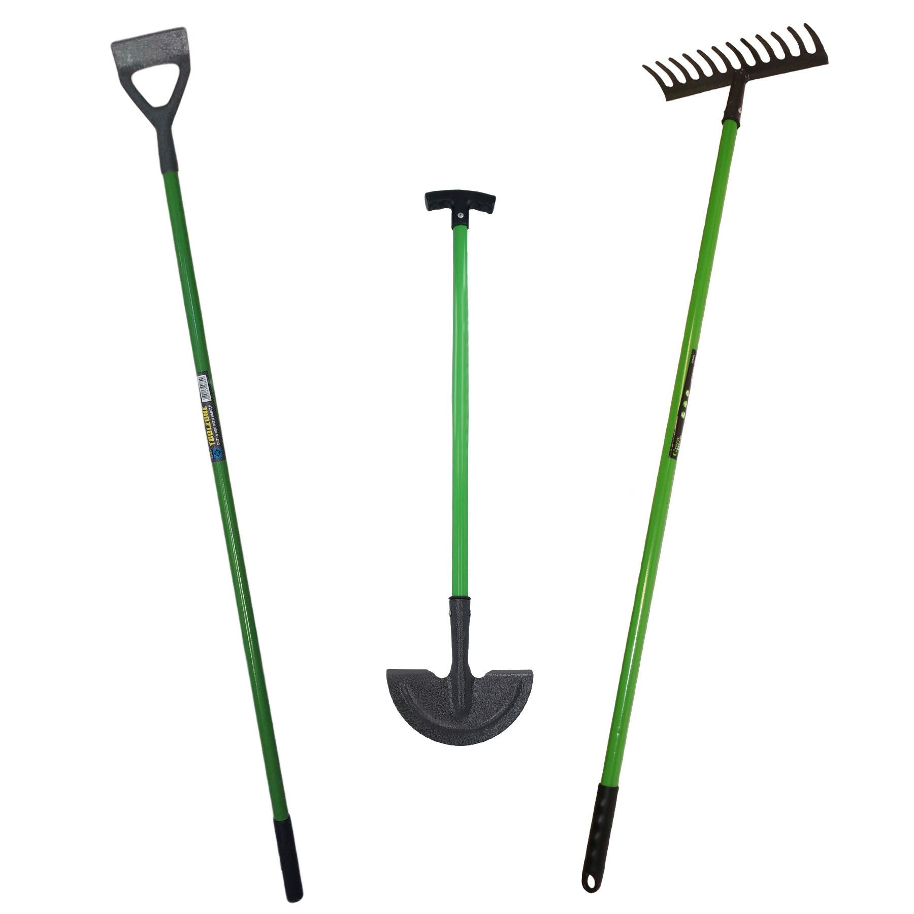 Garden Dutch Hoe + Rake + Grass Lawn Border Edger Edging Gardening Trimmer