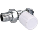 15mm Chrome-Plated Inline Brass Radiator Valve Straight Adjustable Lockshield