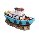 Aquatic Aquarium DecoLED Boat Ship Wreck Fish Tank Ornament 7x10x18cm